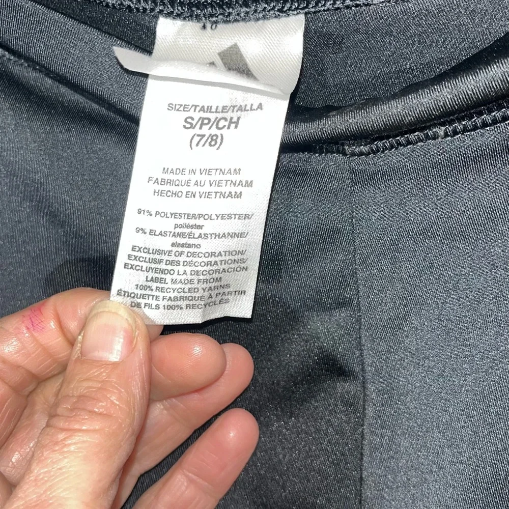 Adidas Kids Black Leggings‎ with White Accents